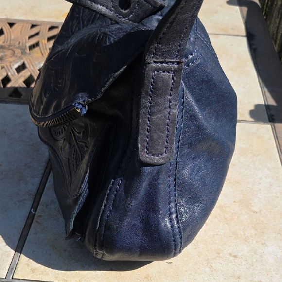 LUCKY BRAND Stash "Ramblin' Rose" shoulder bag 100% Lamb Leather - Picture 5 of 13